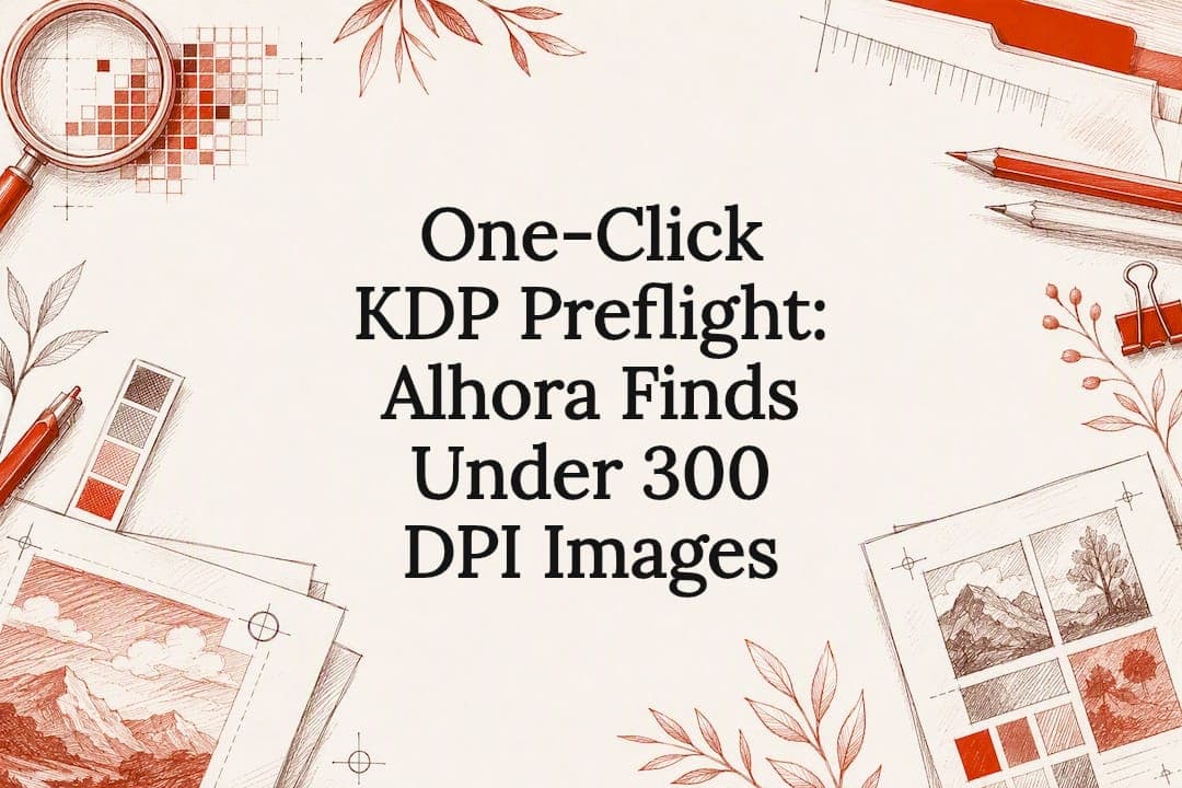 One-Click KDP Preflight: Alhora Finds Under 300 DPI Images